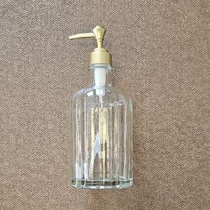 Elegant Gold and Clear Glass Soap Dispenser